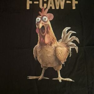 Port and Company Black T‑Shirt with Graphic Rooster Print